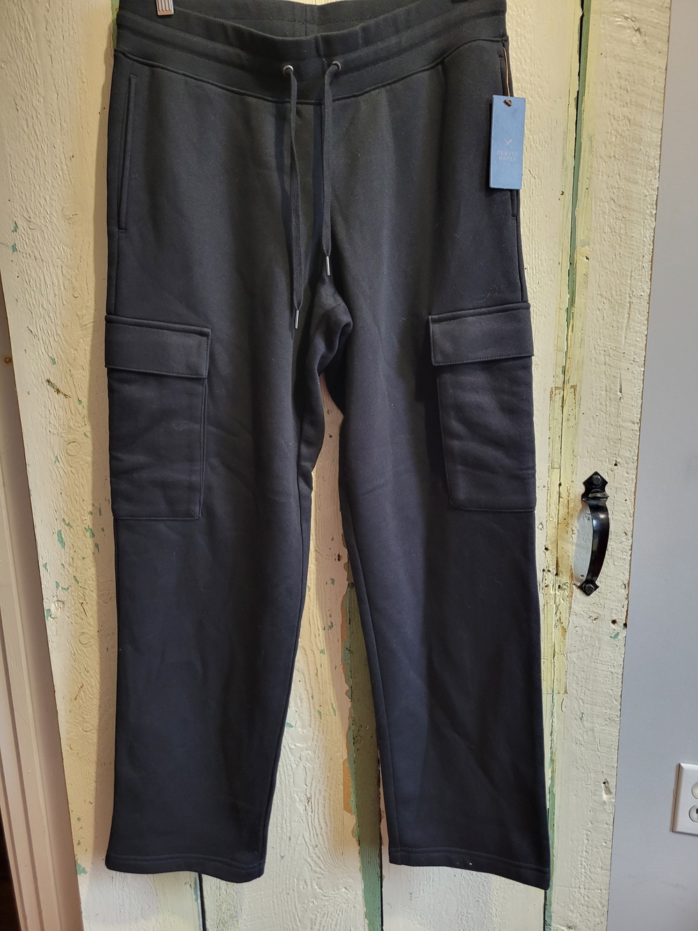 Denver Hayes Black Cargo Jogger Sweatpants